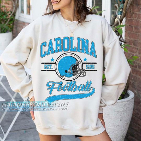 Discover Carolina Football Vintage Sweatshirt, Retro Helmet Sweatshirt, Sports Fan Gift