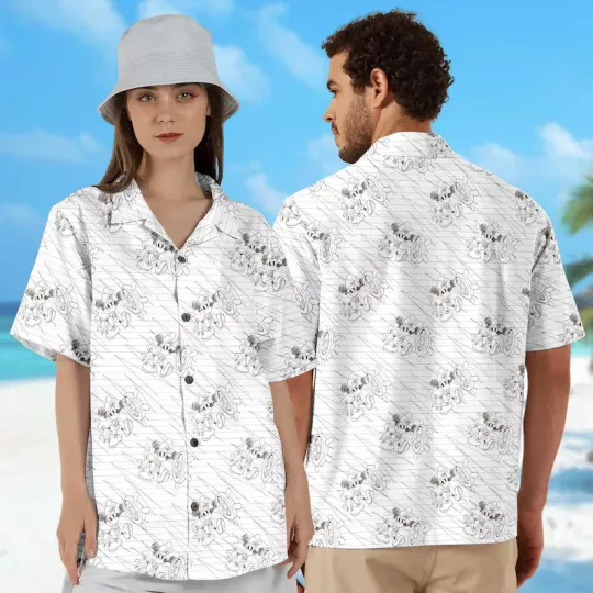 Discover Disney Mickey Mouse Sailor Sketch Of Steamboat Summer Beach Hawaiian Shirt
