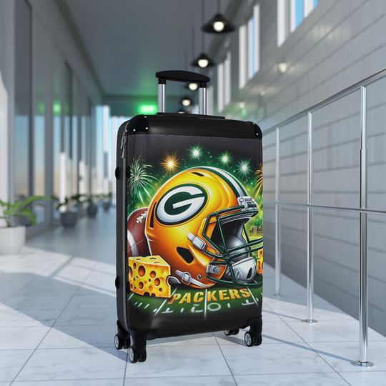 Discover Green Bay Football Travel Baggage Suitcase for Fans, Travel Luggage, Sports Bag, Gift for Travelers, Match Day Essentials