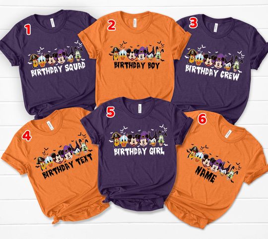 Custom Halloween Birthday Shirts, Disneyland Birthday Squad Shirts, Cute Fall Birthday Girl Tshirt, Personalized Birthday Boy Shirt
