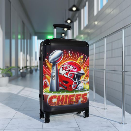 Kansas City Football Baggage Suitcase for Travelers, Sports Fans, Game Day Gear, Football Enthusiasts, Travel Accessories