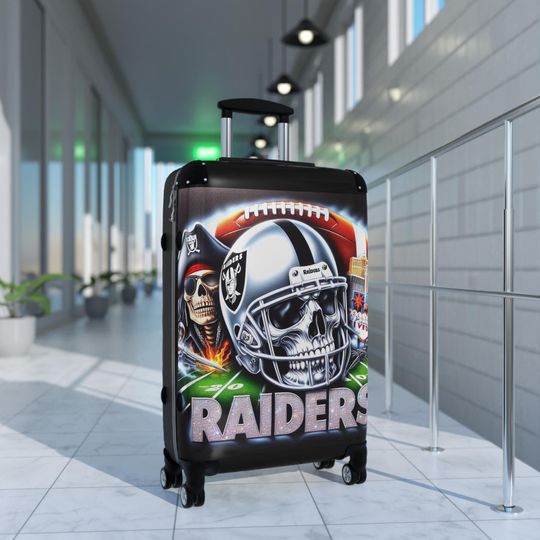 Las Vegas Football Travel Baggage Suitcase - Travel Luggage with Skull Design, Perfect Sports Fans, Gifts Adventurers, Game Day Essentials