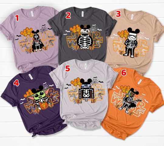 Discover Personalized Star Wars Skeleton Disney Halloween Shirt, Galaxy's Edge Star Wars Mickey's Not So Scary 2025, WDW Disneyland Family shirts