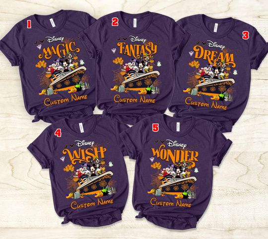 Discover Personalized Mickey & Friends Halloween on the High Seas Shirt, Disney Cruise Line Halloween Family Vacation, Halloween Cruise Trip Tee 2025