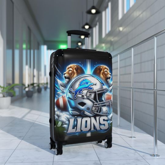 Discover Detroit Football Baggage Suitcase, Sports Travel Bag, Customized Luggage, Team Gear, Matching Baggage, Fan Merchandise