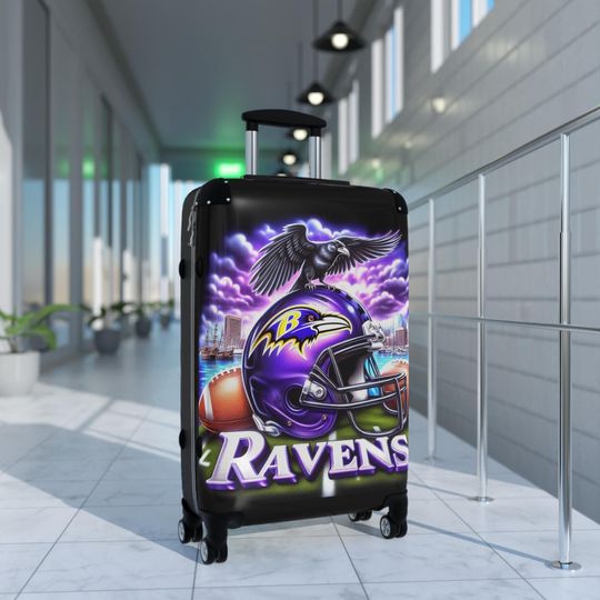 Baltimore Football Stylish Sports Baggage Suitcase: Travel Gear for Fans, Luggage, Carry-On, Game Day Essential, Gift for Sports Enthusiasts