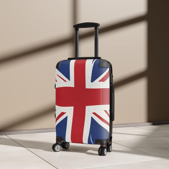 Discover Union Jack Suitcase - Travel Bag, Luggage, British Flag Design, Vacation Gear, Gift for Travelers, Adventure Ready