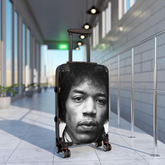 Jimi Hendrix Suitcase, Rock and Roll Luggage, Musician Travel Bag, Guitarist Weekend Bag, Psychedelic Art Carry-On, Vintage Music Festival