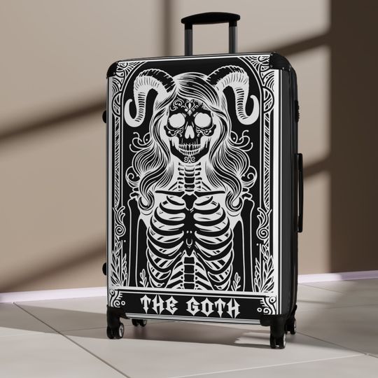 Discover Gothic Tarot Card Suitcase: Skeleton Mystic Witch Carry-On Luggage
