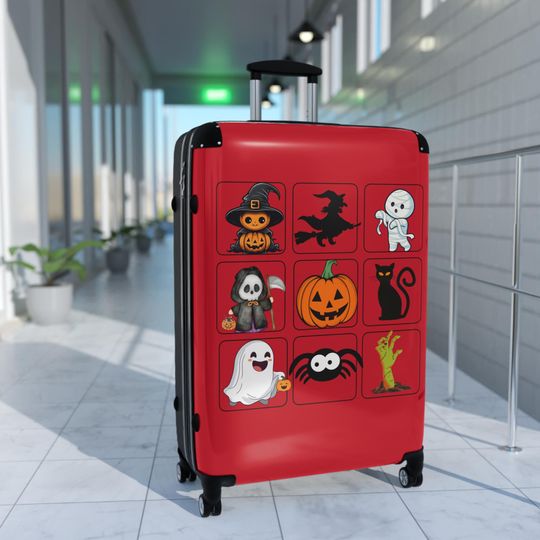 Discover Halloween-Themed Suitcase, Spooky Travel Luggage for Halloween, Trick or Treat, Costume Party, Fun Travel Accessory