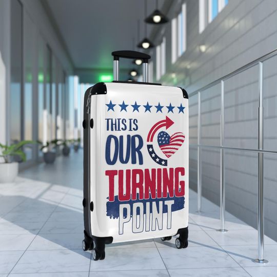 Discover Hard-Shell Suitcase with Turning Point USA Print - Spinner Wheels, Travel Luggage, Patriotic Gift