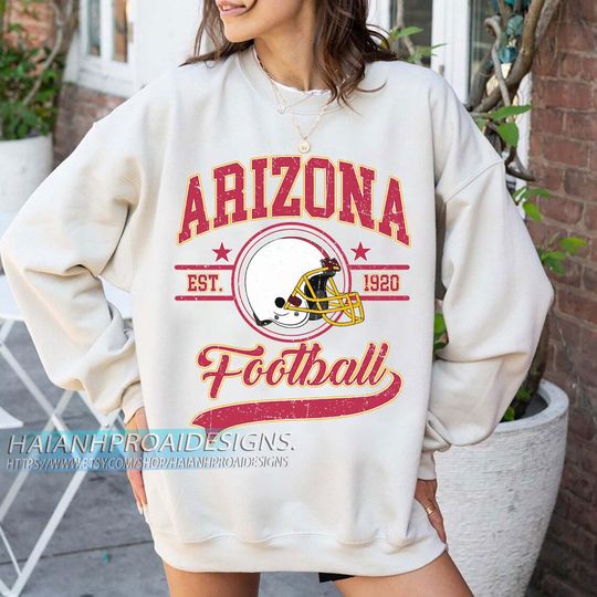 Discover Arizonna Football Vintage Sweatshirt, Retro Helmet Sweatshirt, Sports Fan Gift