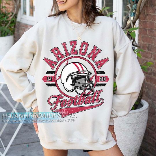Discover Arizonna Football Vintage Sweatshirt, Retro Helmet Sweatshirt, Sports Fan Gift