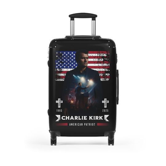 Charlie Kirk Tribute Luggage Memorial Suitcase American Patriot RIP Carry On Custom Travel Bag In Loving Memory Gift