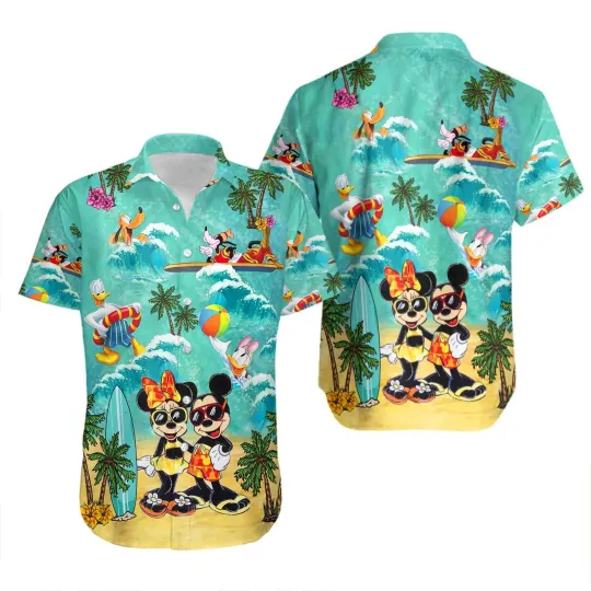 Discover Disney Summer Beach Disney Mickey And Minnie On Beach Aloha Hawaiian Shirt S-5XL