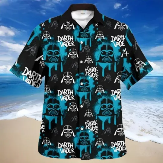 Discover Disney Star Wars Darth Vader Pattern Blue Hawaiian Shirt