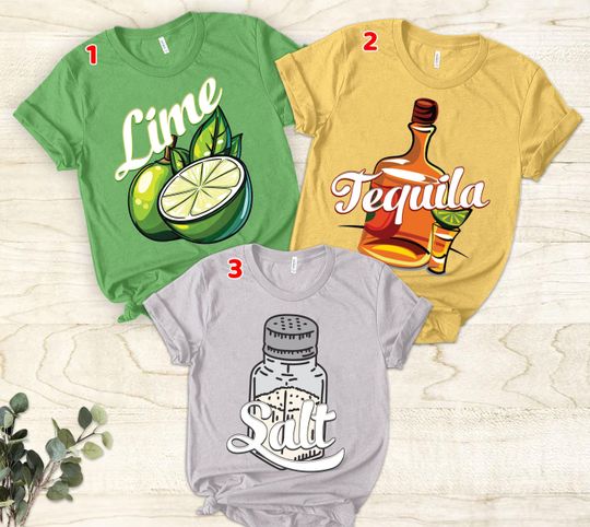 Discover Halloween Trouple Group Of 3 Three Matching Shirt, Funny Margarita Lime Salt Tequila Matching Halloween Tee, Drinking Halloween Gift
