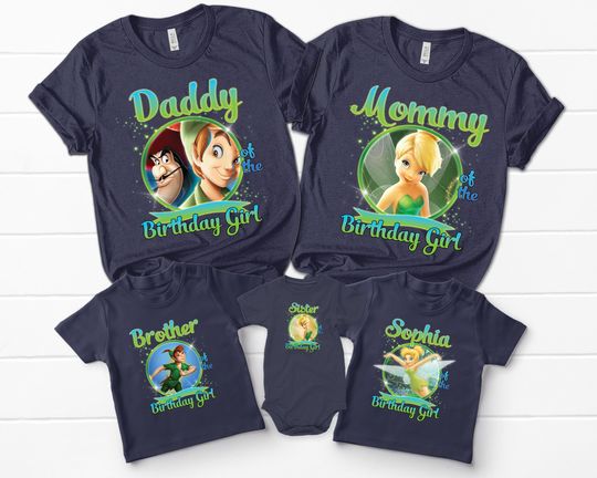 Tinkerbell Birthday Family Matching Shirts, Tinkerbell Birthday Shirt, Tinkerbell Fairy Birthday, Tinker Bell Party Birthday