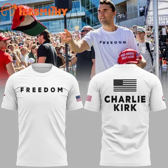 Discover Charlie Kirk Freedom 2025 White 3D Shirt