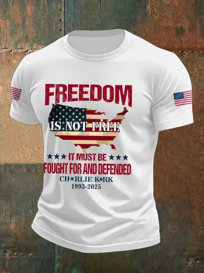 RIP!! Men's Charlie Kirk  Freedom Turning Point 3D T-Shirt
