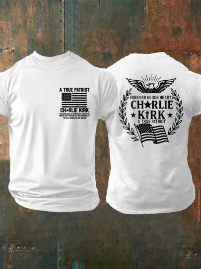 Discover RIP!! Men's Charlie Kirk  Freedom Turning Point True Patriot 3D T-Shirt
