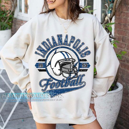 Discover Indianapolis Football Vintage Sweatshirt, Retro Fan Sweatshirt, Game Day Gift Sweatshirt