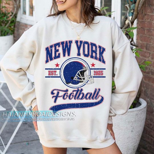 Discover New York Football Vintage Sweatshirt, Retro Fan Sweatshirt, Game Day Gift Sweatshirt