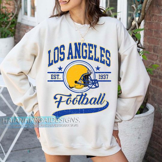 Discover Los Angeles Football Vintage Sweatshirt, Retro Fan Sweatshirt, Game Day Gift Sweatshirt