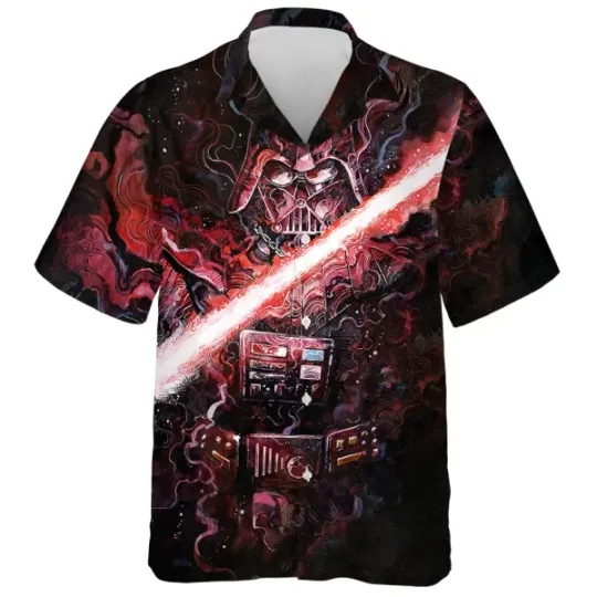 Discover Disney Star Wars Darth Vader Red Lightsaber Hawaiian Shirt