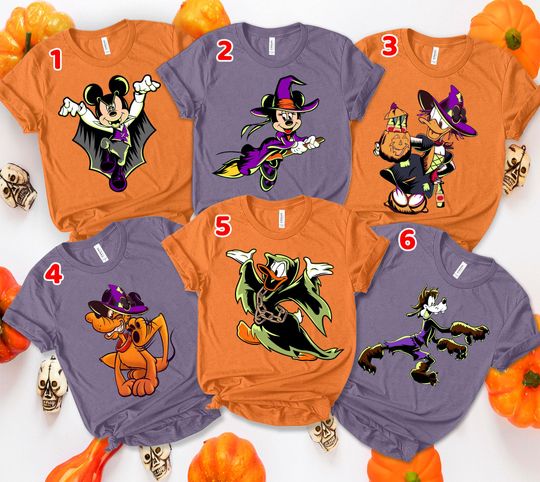 Discover Disney Mickey and Friends Halloween T-shirt, Retro Disney Halloween Tee, Mickey's Not So Scary Party Family Matching Tee, Mickey Costume Tee