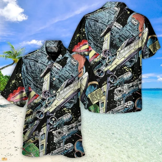 Discover Disney Star Wars Han Solo Spaceship Hawaiian Shirt Summer Beach Aloha