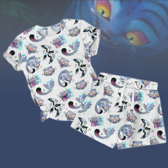 Discover Demon Hunter Tiger T-Shirt Shorts PJs, Blue Tiger Pajama, Kpop Demon Hunter Pjs, Demon Hunter Pet Costume, Demon Tiger Pajama, Gift for