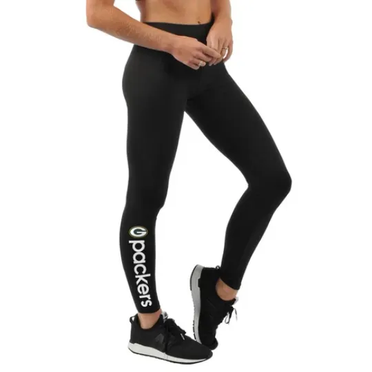 Green Bay Football Black Leggings with Team Name/Logo , Gift for Fan