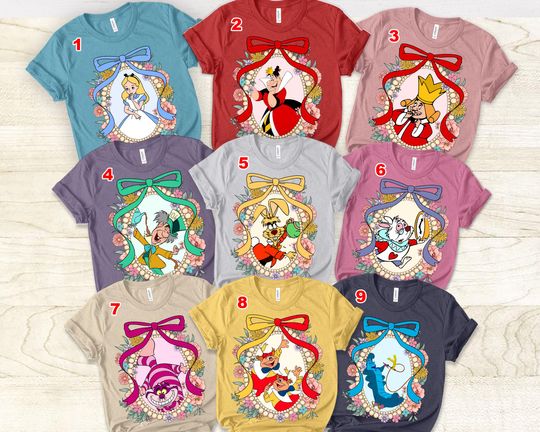 Discover Disney Alice In Wonderland Shirt,Alice In Wonderland Characters Est 1865 Shirt Wdw Magic Kingdom Tee,Disneyland Trip Family Holiday Outfits