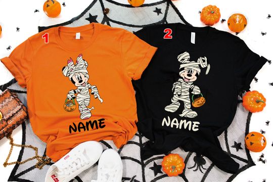Discover Custom Disney Halloween Family Matching Shirt, Disneyland Shirt, Spooky Season Shirt, Halloween Party Shirt, Mickey and Minnie Shirt for Him