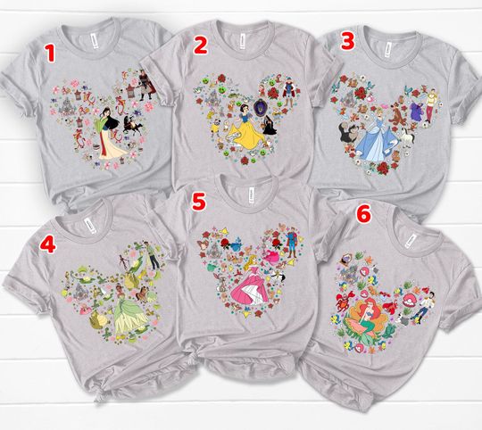 Disney Princess Group T-Shirt, Rapunzel Tee, Snow White Sweatshirt, Little Mermaid Shirt, Aurora Tee, Cinde T-Shirt, Girls Trip Shirt