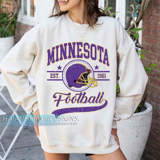 Discover Minnesota Football Vintage Sweatshirt, Retro Football Fan Sweatshirt, Game Day Gift Sweatshirt