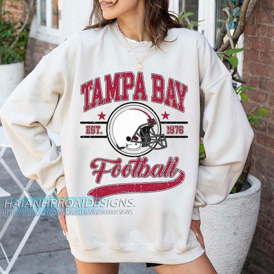 Discover Tampa Bay Football 1976 Vintage Sweatshirt, Retro Sports Helmet Crewneck, Classic State Pride Fan Sweater