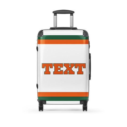 Discover Orange Green White Suitcase | Tricou Custom Luggage | College Gameday Bag | HBCU Travel Gear | Spirit Wear Fashion