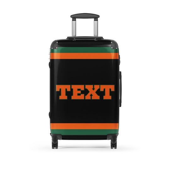 Discover Orange Green Black Suitcase | Tricou 2.0 Custom Luggage | College Gameday Bag | HBCU Travel Gear | Spirit Wear