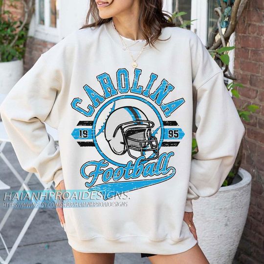 Discover Carolina Football 1995 Vintage Sweatshirt, Retro Distressed Helmet Crewneck, Classic Carolina Fan Sweater, Game Day Gift Shirt