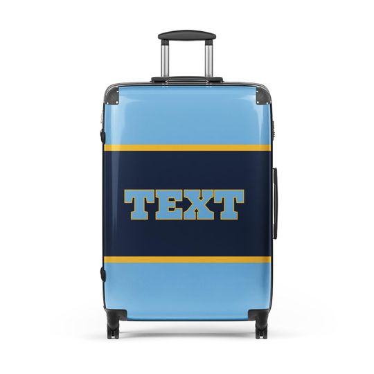 HBCU Pride Suitcase: Navy, Blue & Yellow College Travel Luggage - Gretna Custom Suitcase