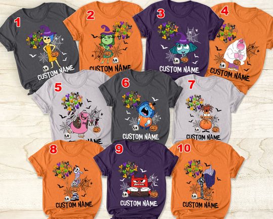 Personalized Disney Pixar Inside Out Halloween Shirt, Inside Out 2 Movie Pumpkin Halloween Party 2024, WDW Disneyland Family Trick or Treat
