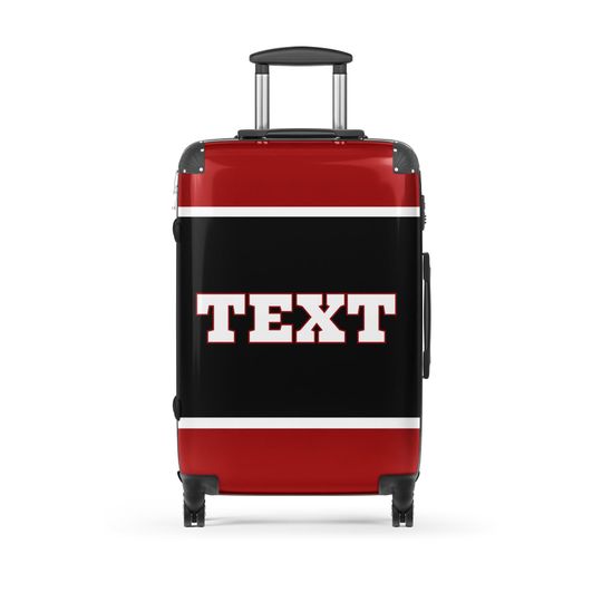 Discover Greek Life Fashion: Red White Black Suitcase M, Sports Luggage - Piety Custom Suitcase