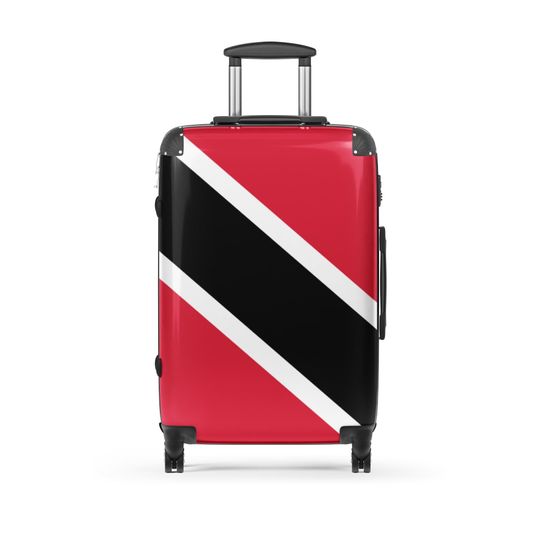 Discover Trinidad Flag Suitcase M | Red White Black Suitcase Medium | Caribbean Travel | Festival Luggage
