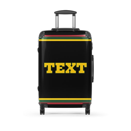 Discover Red Yellow Green Black Suitcase M | Jamaica Custom Suitcase Medium | Cultural Travel Gift