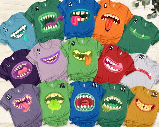 Discover Halloween T-Shirt, Monster Mouth Shirt, Funny Halloween Shirt, Cartoon Monsters Mouths Shirt, Mouth Shirt, Trick or Treat Shirt, Scary Shirt