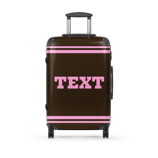 Pink Brown Suitcase | Beignet Custom Suitcase Medium | College Travel | Student Luggage