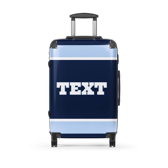 Discover Blue White Suitcase M | Coin Custom Suitcase Medium | Sports Team Luggage | Band Dance Cheer Gear