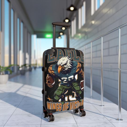 Discover Eagle Football Suitcase - Travel Luggage, Sports Bag, Weekender Bag, Carry-On, Suitcase Cover, Football Fan Gift